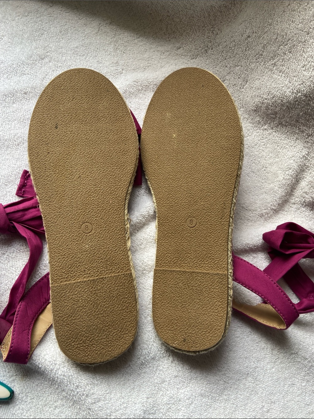 Serra Women’s Fuchsia Ankle-Tie Espadrille Jute Sole Sandals Size 8 - Picture 6 of 10